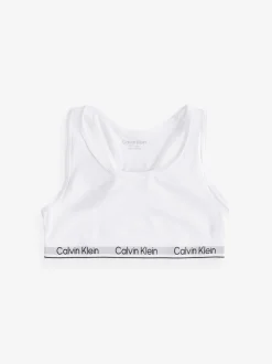 Calvin Klein White 3 Pack Girls Bralettes Icon Cotton Stretch