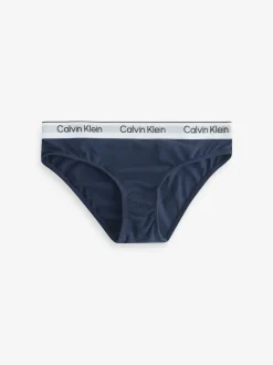 Calvin Klein White 3 Pack Girls Bikini Briefs Icon Cotton Stretch