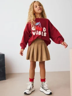 Camel Brown Cord Skirt (3-16yrs)