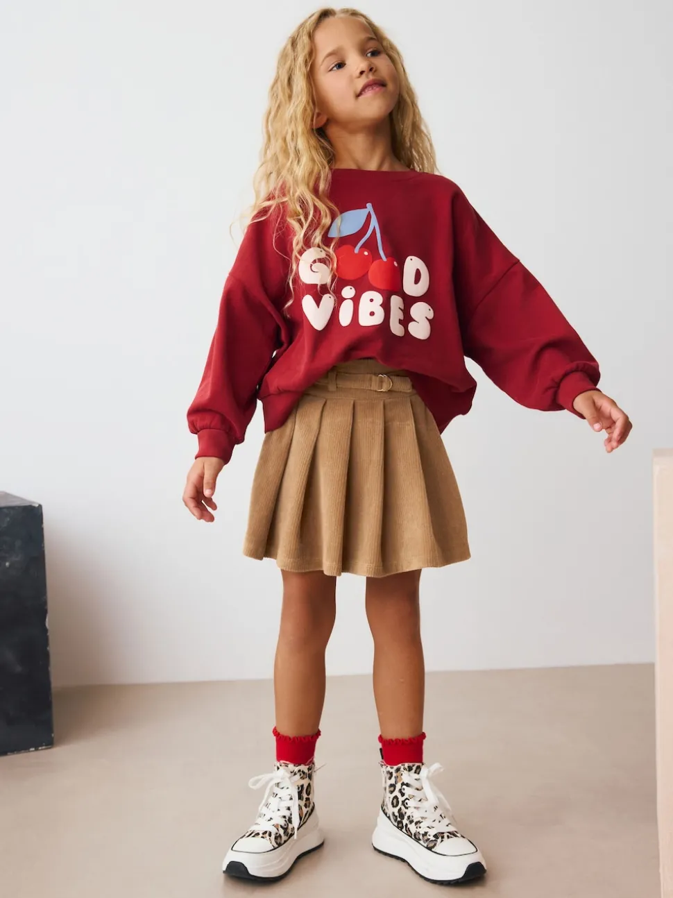 Camel Brown Cord Skirt (3-16yrs)