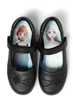 Character Black Disney Frozen Girls School Shoes