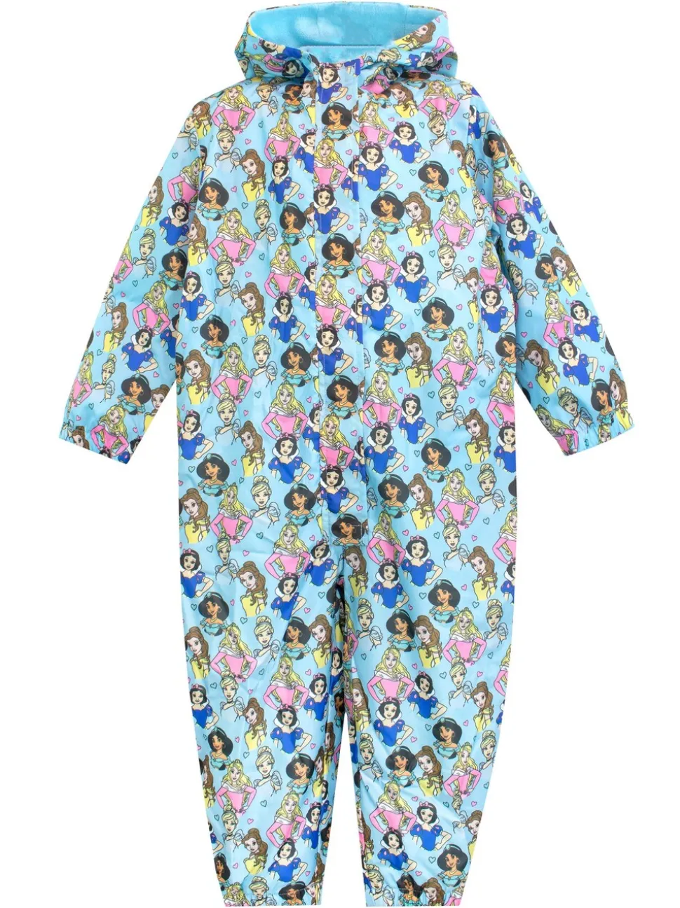 Character Blue Disney AOP Princess Puddlesuit