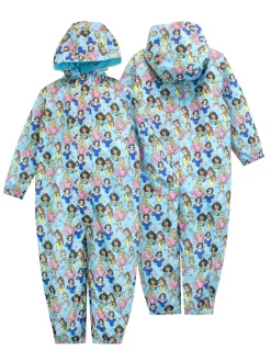 Character Blue Disney AOP Princess Puddlesuit