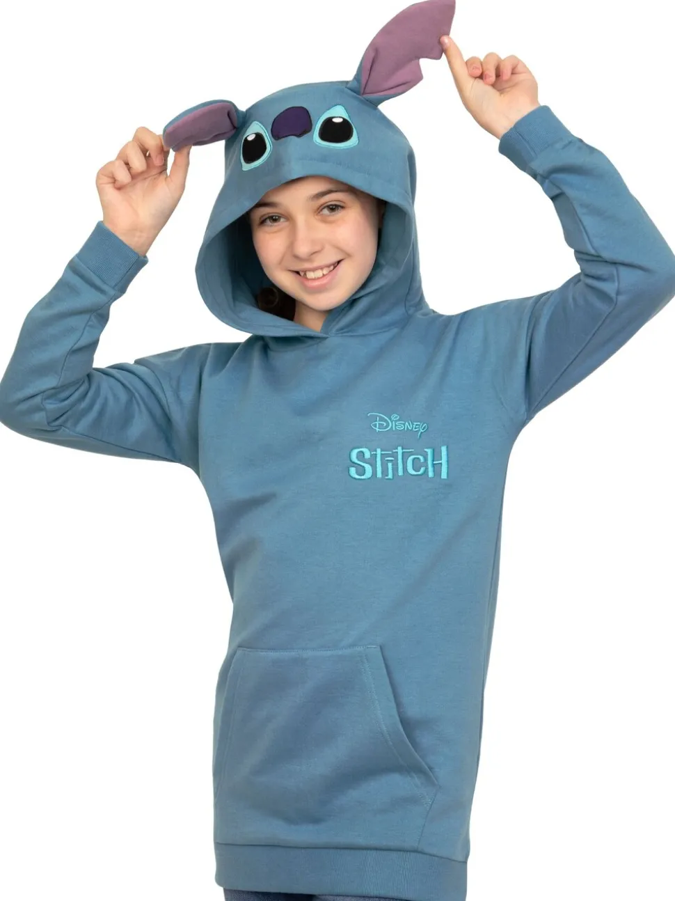 Character Blue Disney Lilo & Stitch Longline Hoodie