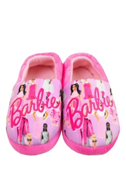 Character Pink Barbie Fleece Slippers
