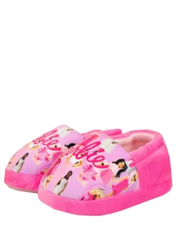 Character Pink Barbie Fleece Slippers