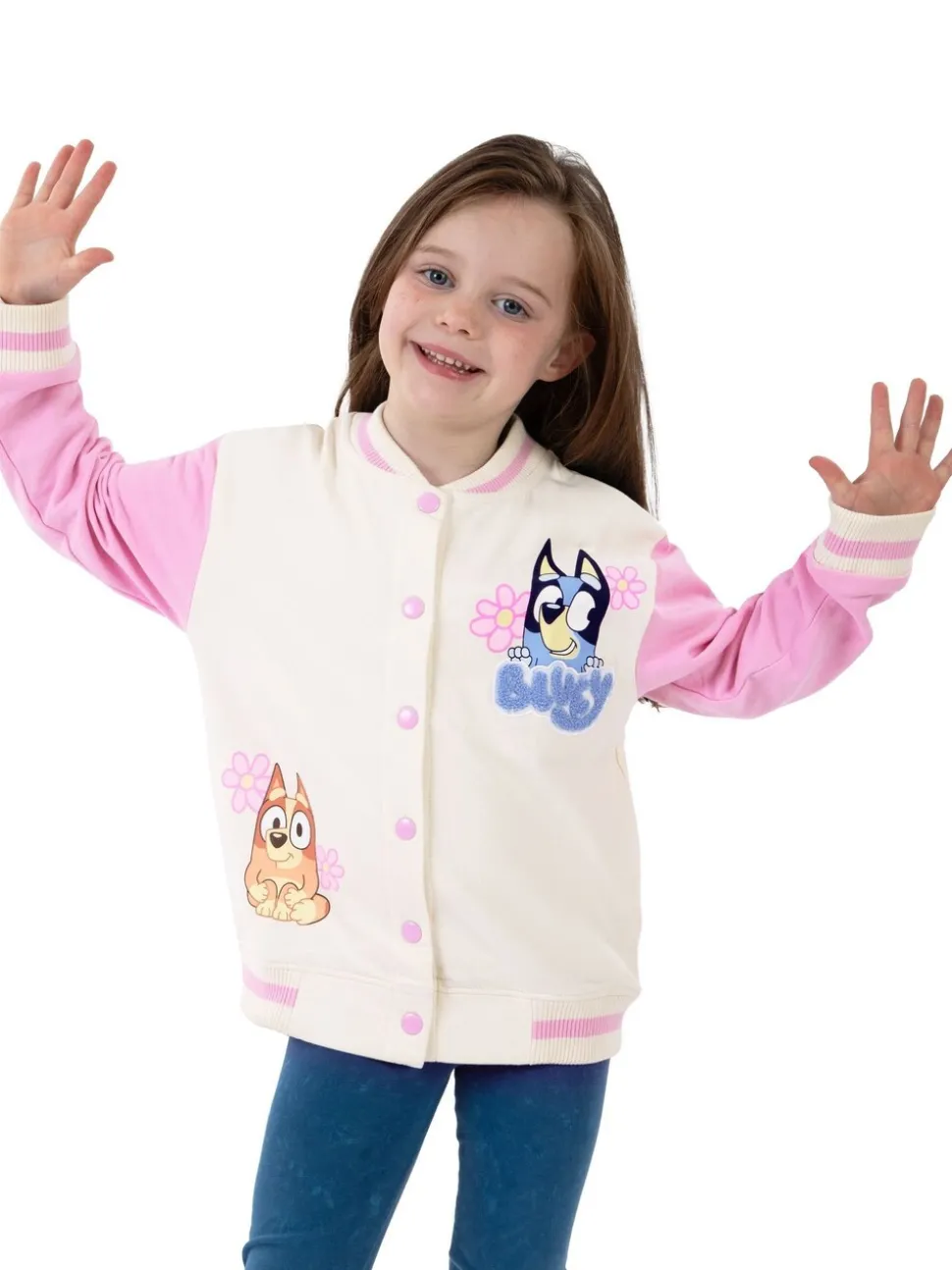 Character Pink Bluey And Bingo Girls Bomber Jacket