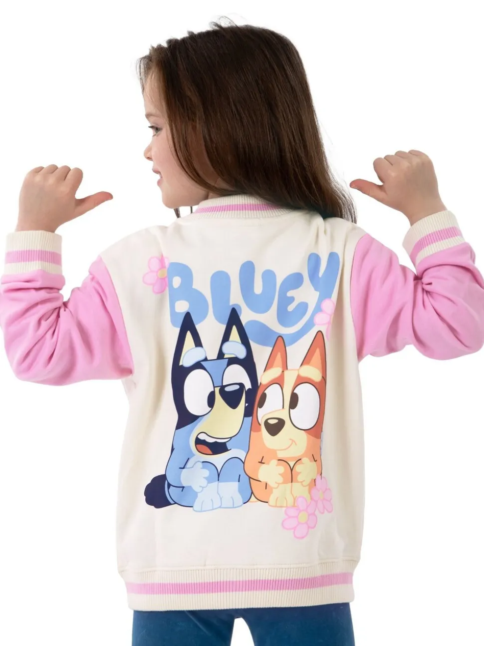 Character Pink Bluey And Bingo Girls Bomber Jacket