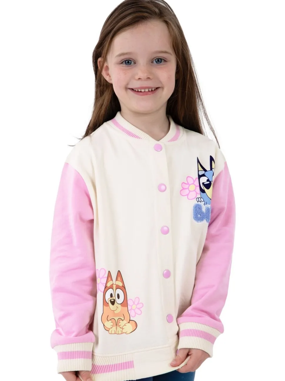 Character Pink Bluey And Bingo Girls Bomber Jacket