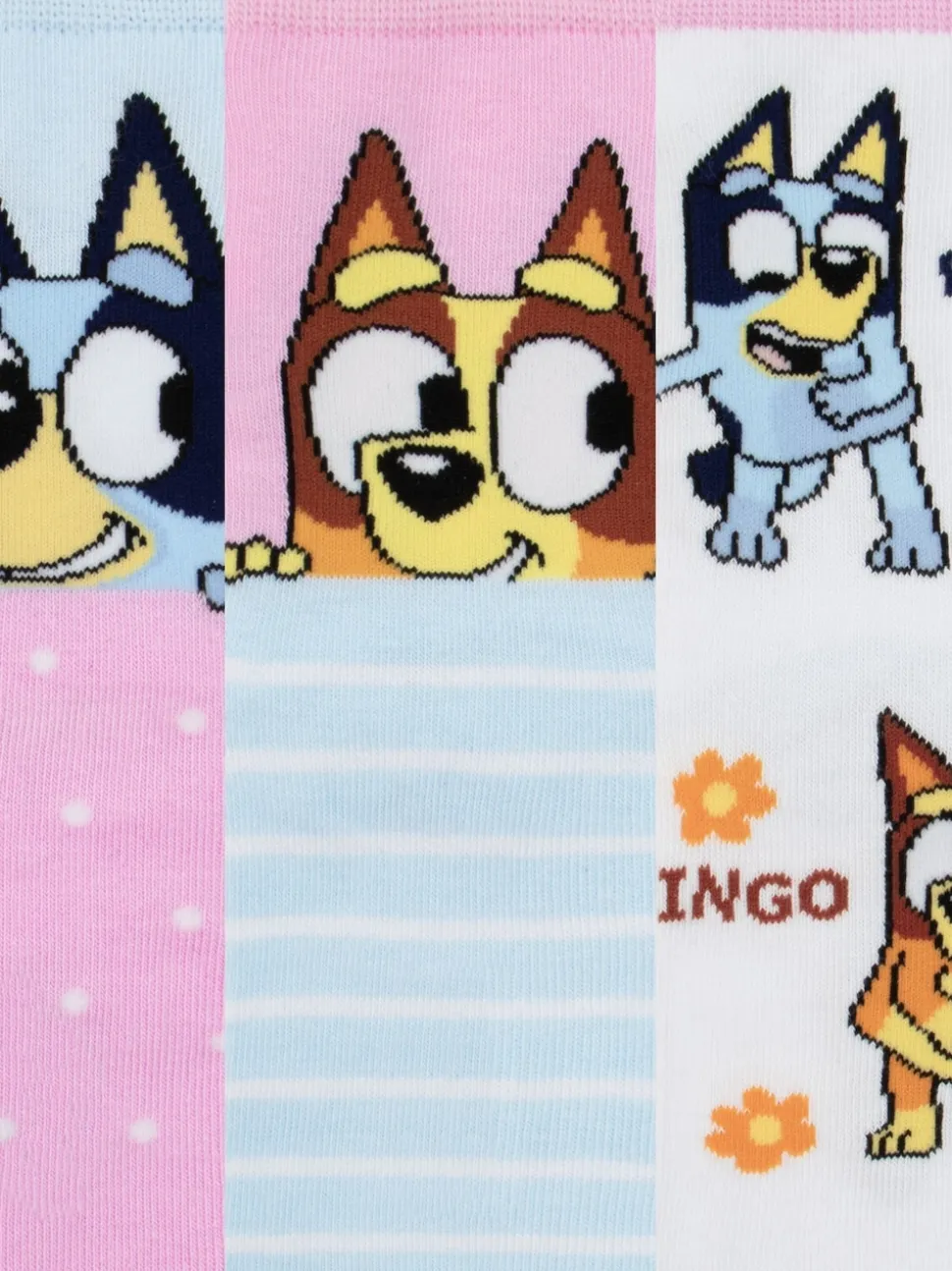 Character Pink Bluey And Bingo 3 Pack Ankle Socks
