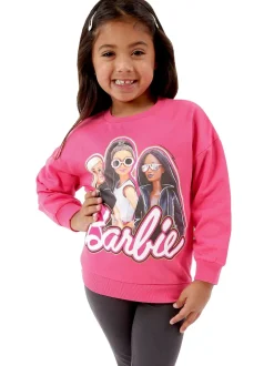 Character Pink 100% Cotton Barbie Sweatshirt and Leggings Set