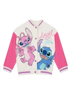 Character Pink 100% Cotton Disney Lilo And Stitch Varsity Jacket