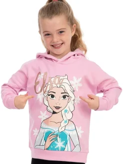 Character Pink Disney Frozen Hoodie Glitter Elsa