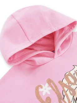 Character Pink Disney Frozen Hoodie Glitter Elsa