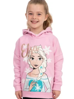 Character Pink Disney Frozen Hoodie Glitter Elsa