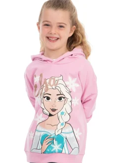 Character Pink Disney Frozen Hoodie Glitter Elsa
