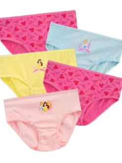 Character Pink Disney Princess 100% Cotton Briefs 5 Pack