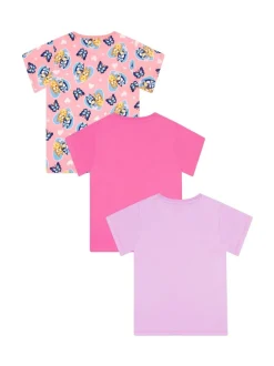 Character Pink Girls 100% Cotton T-Shirts 3 Pack