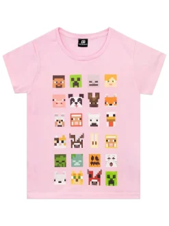 Character Pink Minecraft 100% Cotton T-Shirt