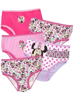Character Pink Minnie Mouse 100% Cotton Briefs 5 Pack
