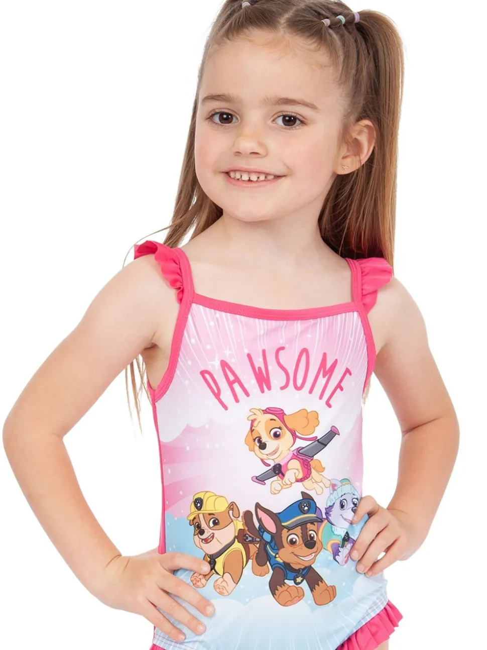 Character Pink Paw Patrol Ruffle Pink Swimsuit
