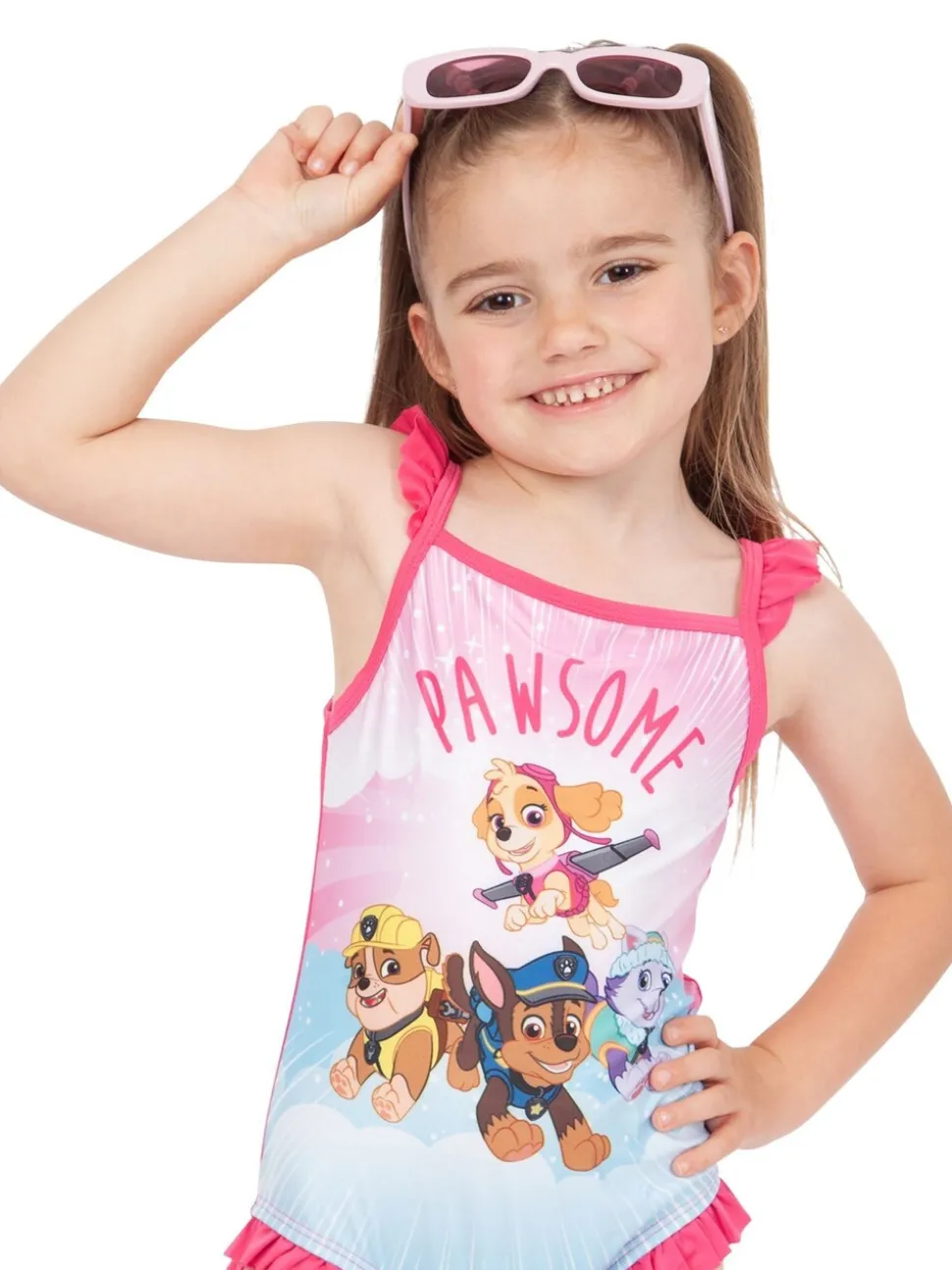 Character Pink Paw Patrol Ruffle Pink Swimsuit
