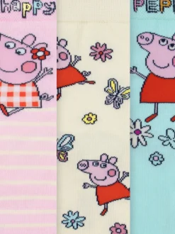 Character Pink Peppa Pig 3 Pack Ankle Socks