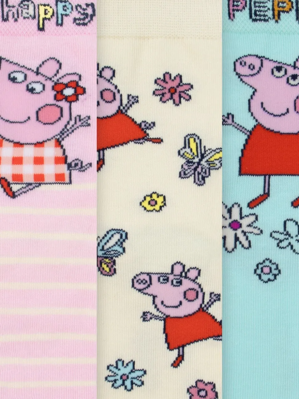 Character Pink Peppa Pig 3 Pack Ankle Socks