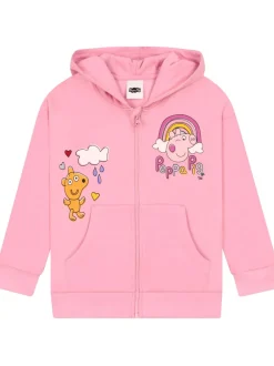 Character Pink Peppa Pig Zip Hoodie With 3D Ears