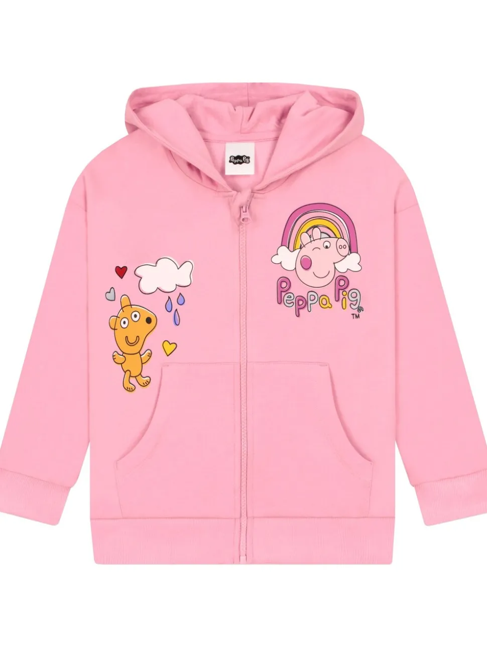 Character Pink Peppa Pig Zip Hoodie With 3D Ears