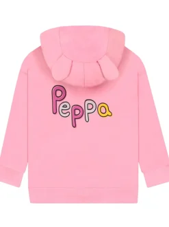 Character Pink Peppa Pig Zip Hoodie With 3D Ears