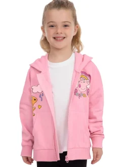 Character Pink Peppa Pig Zip Hoodie With 3D Ears