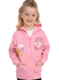 Character Pink Peppa Pig Zip Hoodie With 3D Ears