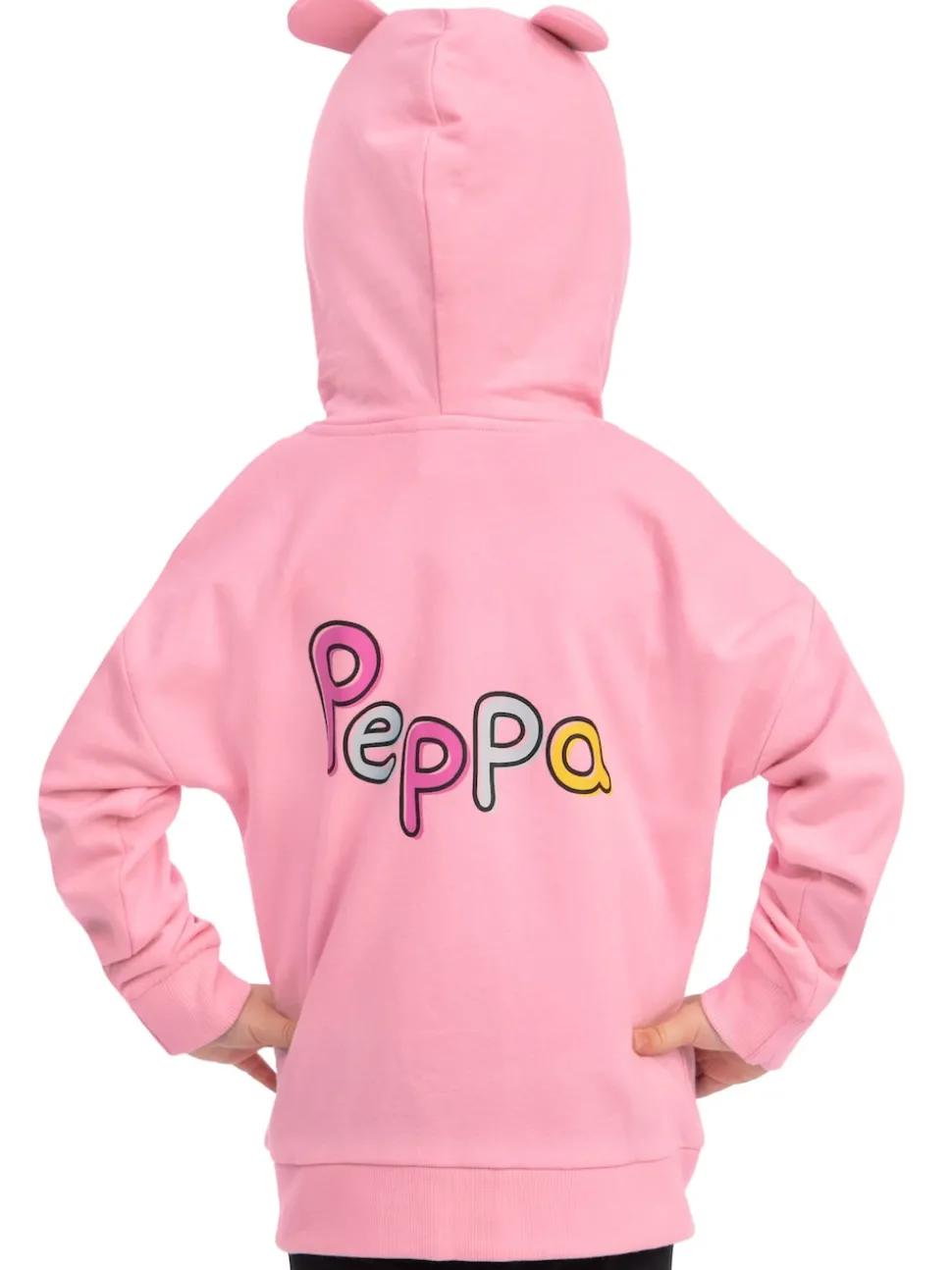 Character Pink Peppa Pig Zip Hoodie With 3D Ears