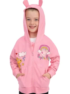 Character Pink Peppa Pig Zip Hoodie With 3D Ears