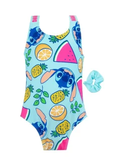 Character Yellow Blue Disney Lilo and Stitch Swimsuit and Scrunchie Set