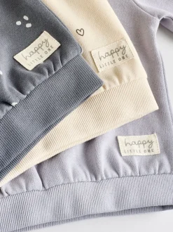 Charcoal Grey & Cream Baby Sweatshirt & Joggers 6 Piece Set (0mths-2yrs)