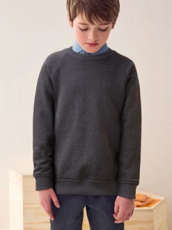 Charcoal Crew Neck School Sweater (3-17yrs)