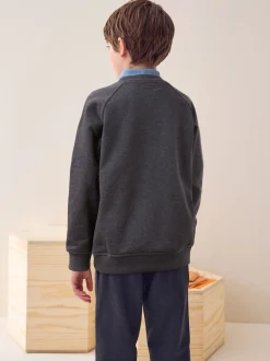 Charcoal Crew Neck School Sweater (3-17yrs)