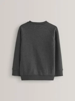 Charcoal Crew Neck School Sweater (3-17yrs)
