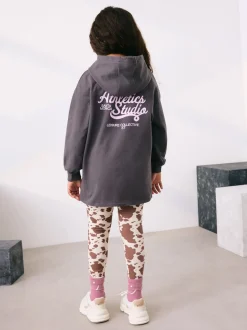 Charcoal Graphic Print Hoodie Leggings Set (3-16yrs)