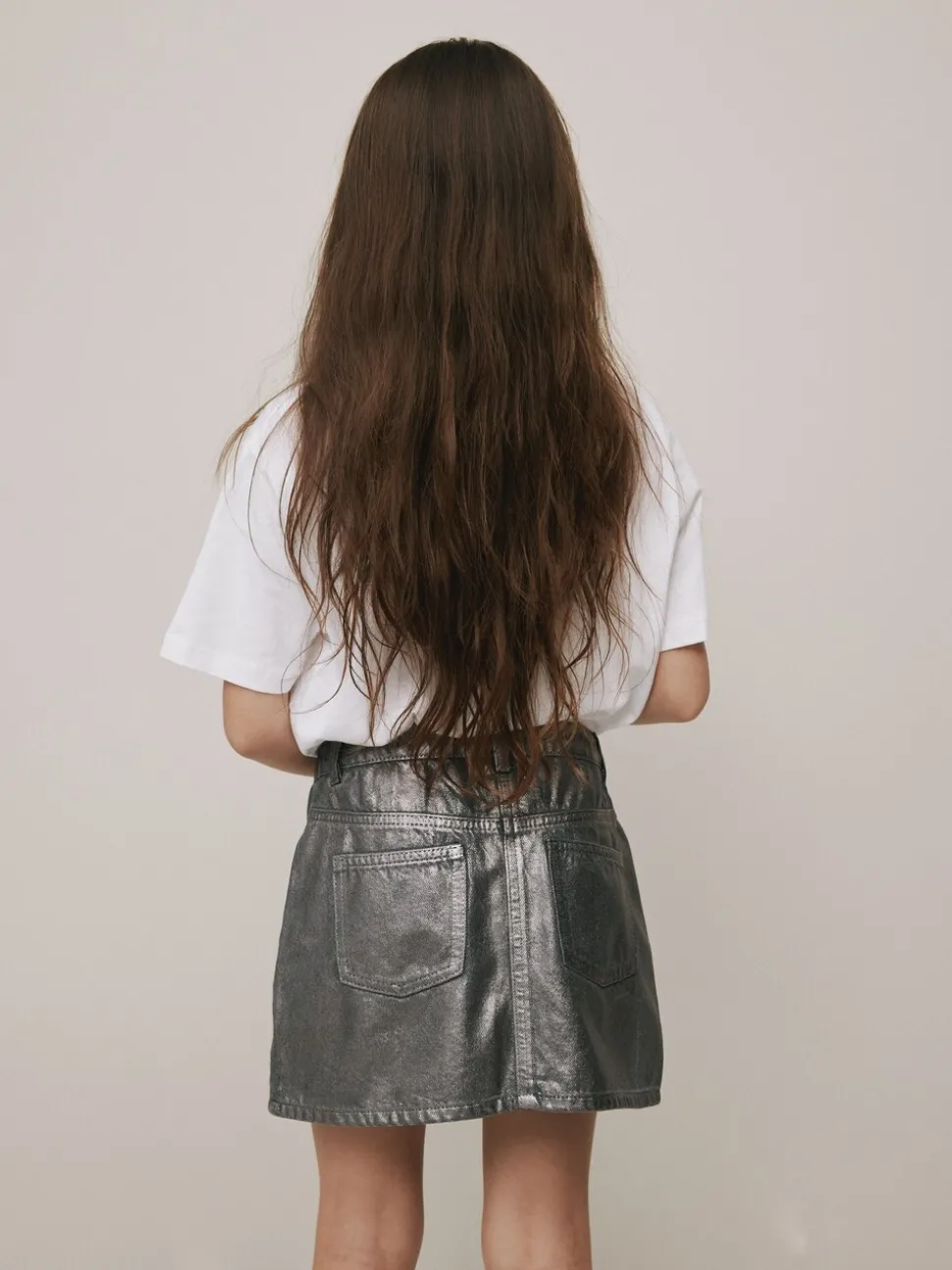 Charcoal Grey Foil Printed Mini Skirt (3-16yrs)