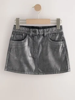 Charcoal Grey Foil Printed Mini Skirt (3-16yrs)