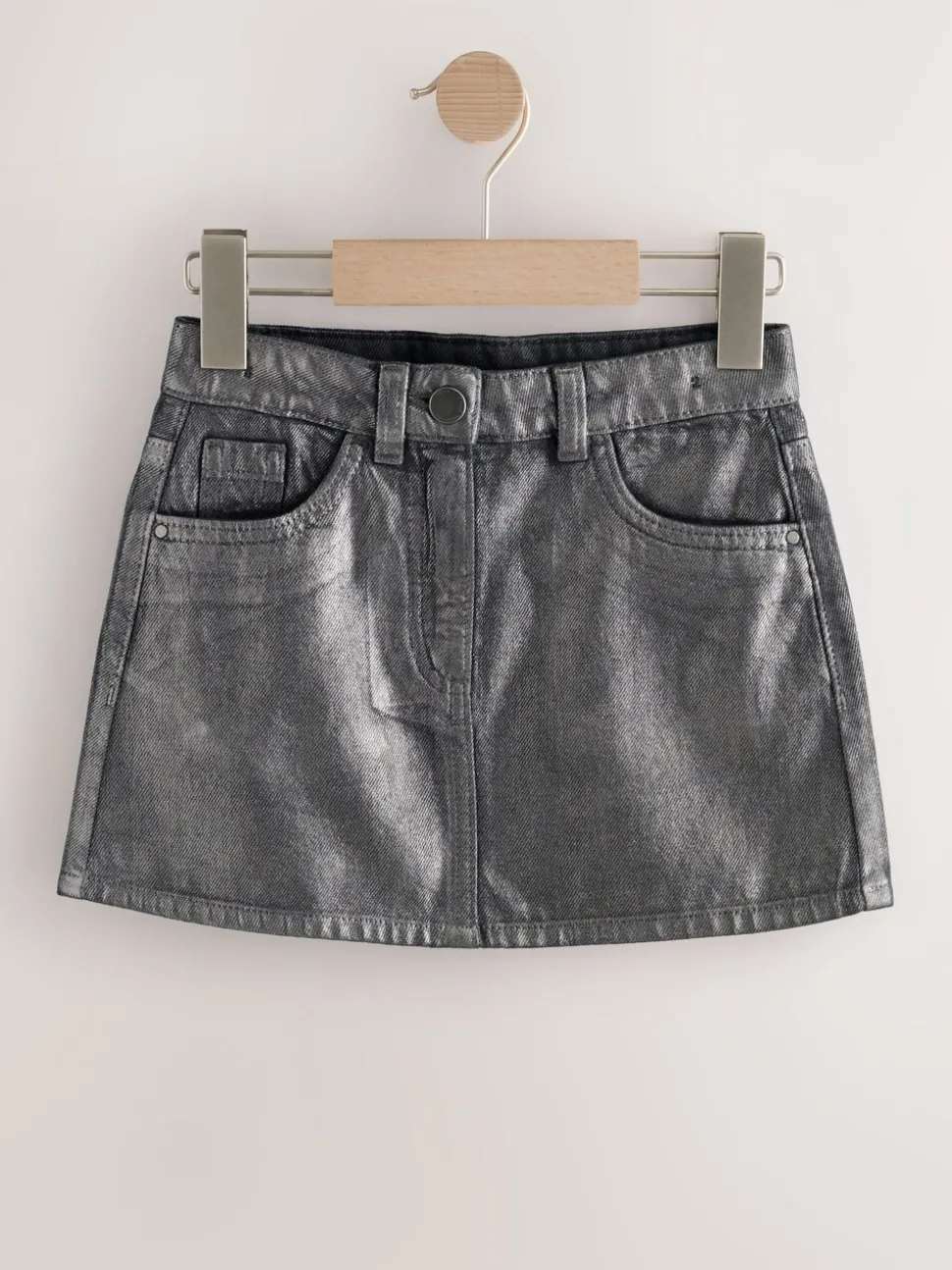 Charcoal Grey Foil Printed Mini Skirt (3-16yrs)