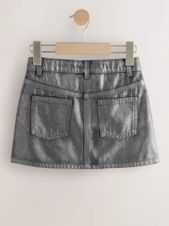 Charcoal Grey Foil Printed Mini Skirt (3-16yrs)