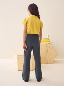 Charcoal Grey Longer Length Pull-On Cotton Rich Stretch Boot Cut School Trousers (3-16yrs)