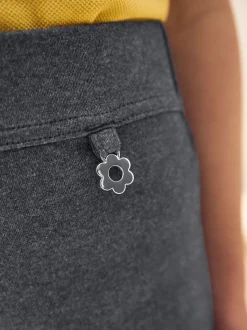 Charcoal Grey Longer Length Pull-On Cotton Rich Stretch Boot Cut School Trousers (3-16yrs)