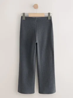Charcoal Grey Longer Length Pull-On Cotton Rich Stretch Boot Cut School Trousers (3-16yrs)