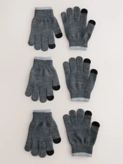 Charcoal Grey Magic Gloves 3 Packs (3-16yrs)
