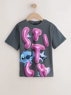 Charcoal Grey Oversized 100% Cotton Disney Lilo and Stitch T-Shirt (3-16yrs)
